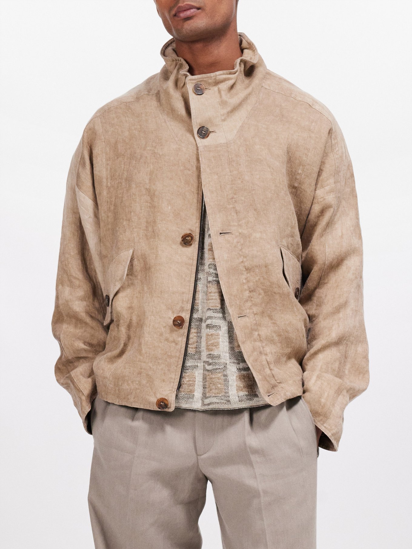 EMPORIO ARMANI - Linen Belted Jacket