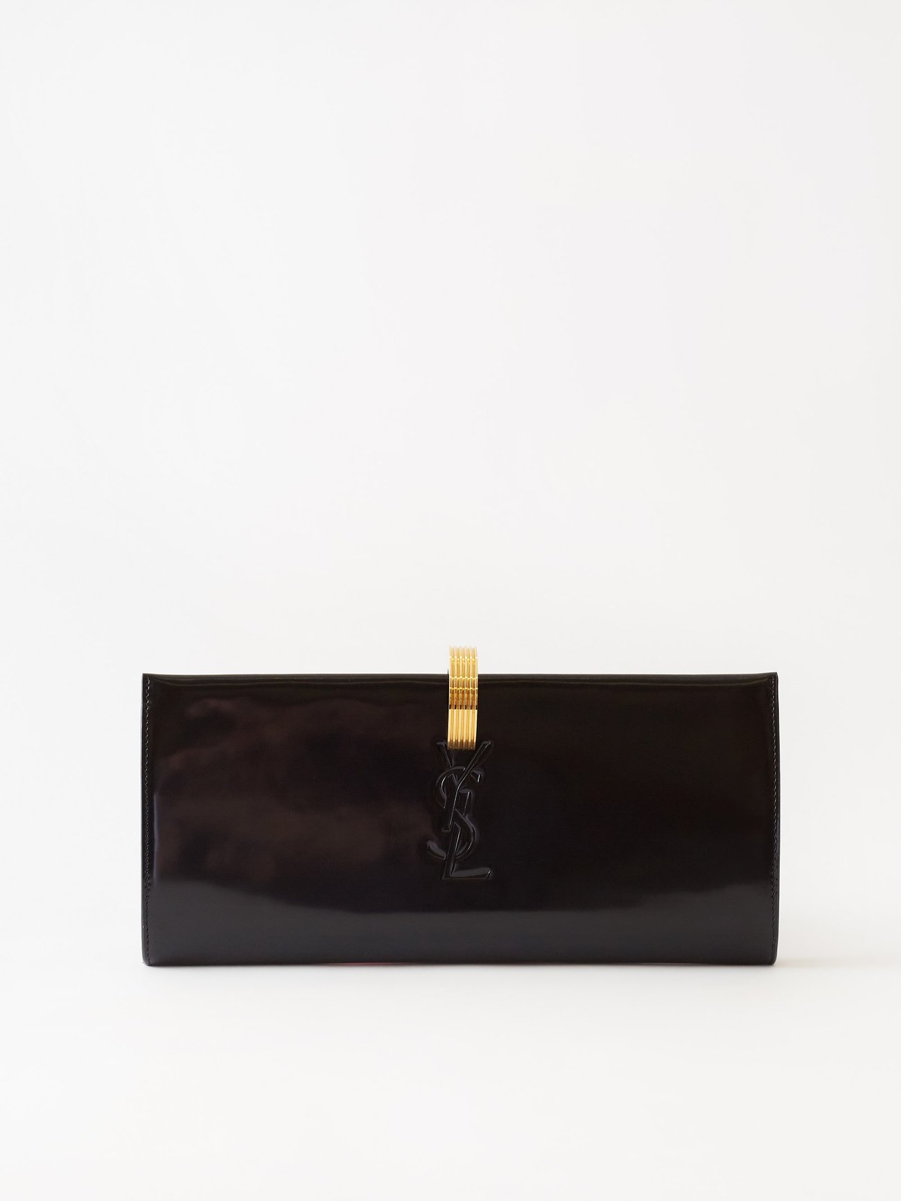 Black Daria mini leather clutch bag