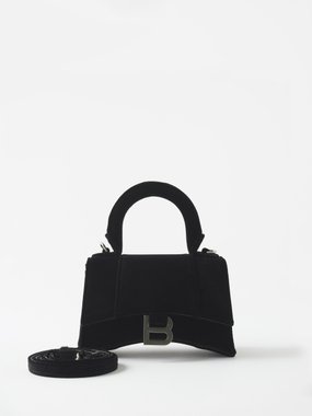 Balenciaga Hourglass XS velvet handbag