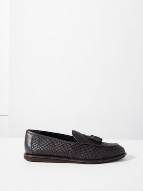 Giorgio Armani Tassel woven-leather loafers