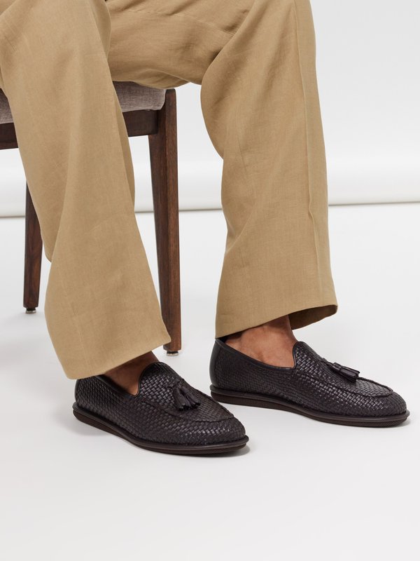 Giorgio Armani Tassel woven-leather loafers