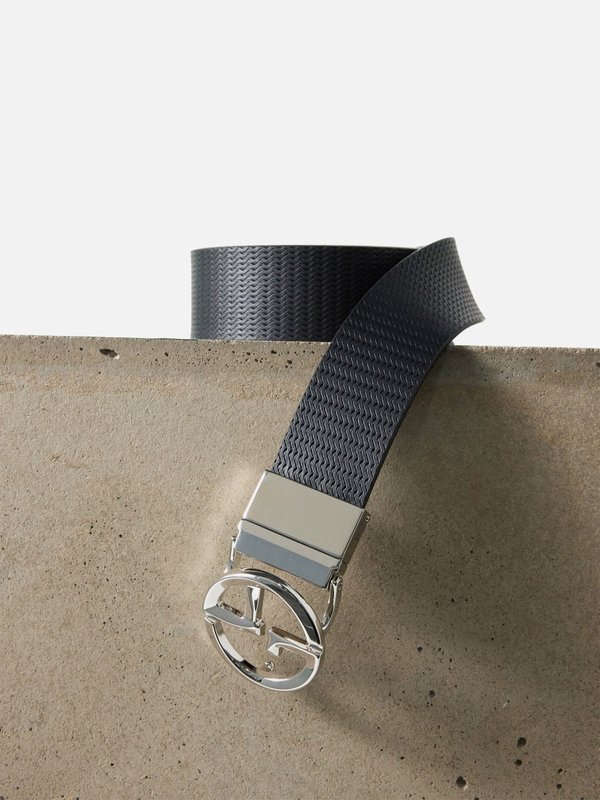 Giorgio Armani Weave-debossed leather belt