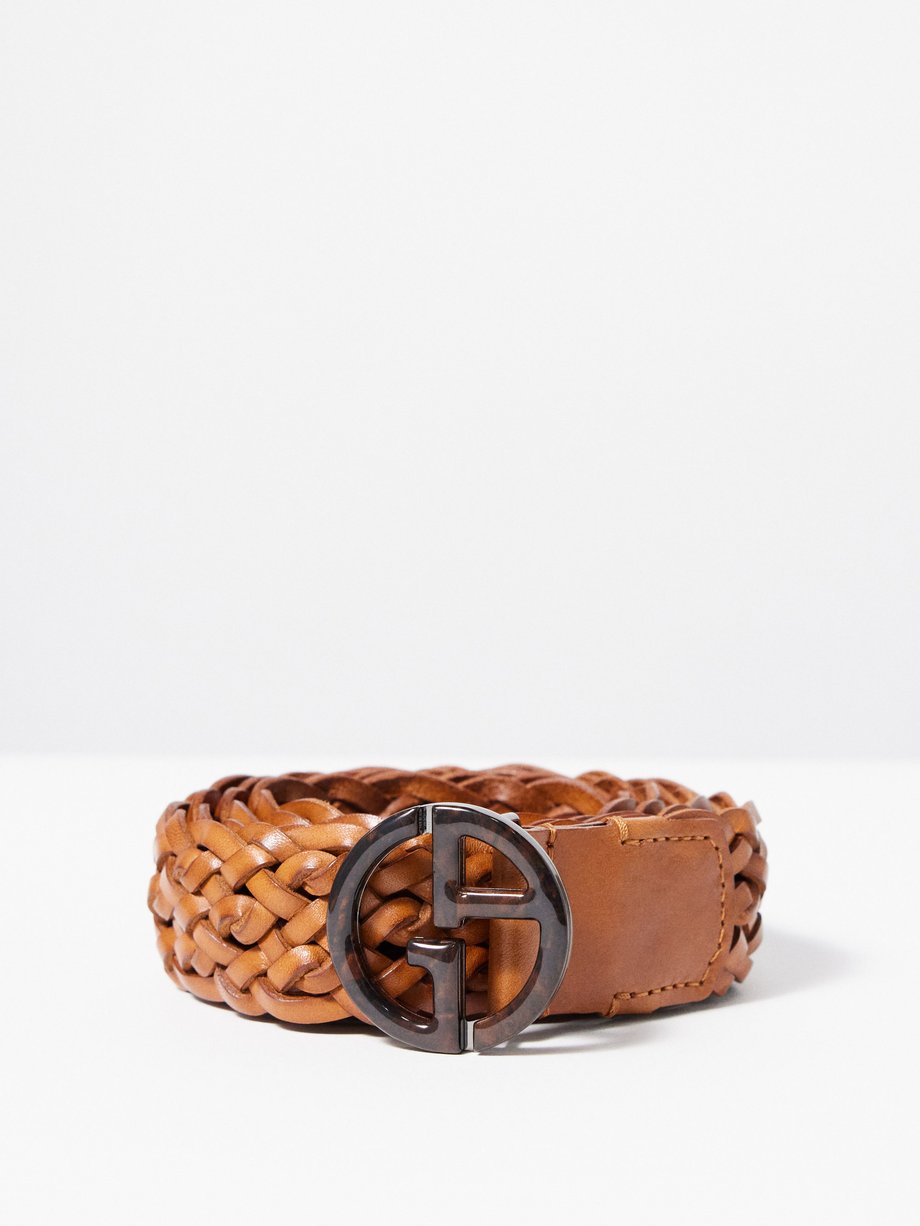 Giorgio Armani logo buckle belt - Brown