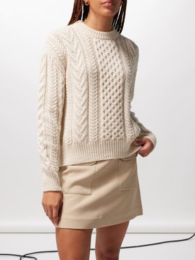 &Daughter Aran cable-knit wool sweater