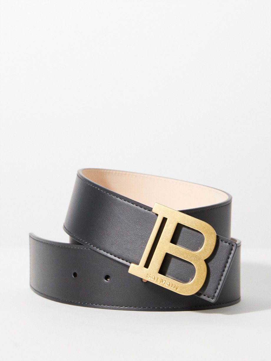 Black B-buckle leather belt | Balmain | MATCHESFASHION US