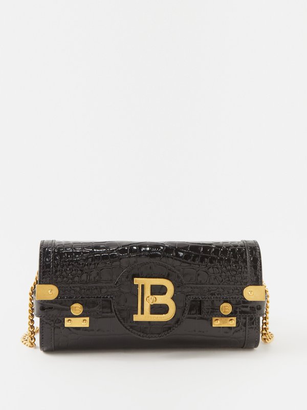 Balmain B-Buzz crocodile-effect leather cross-body bag