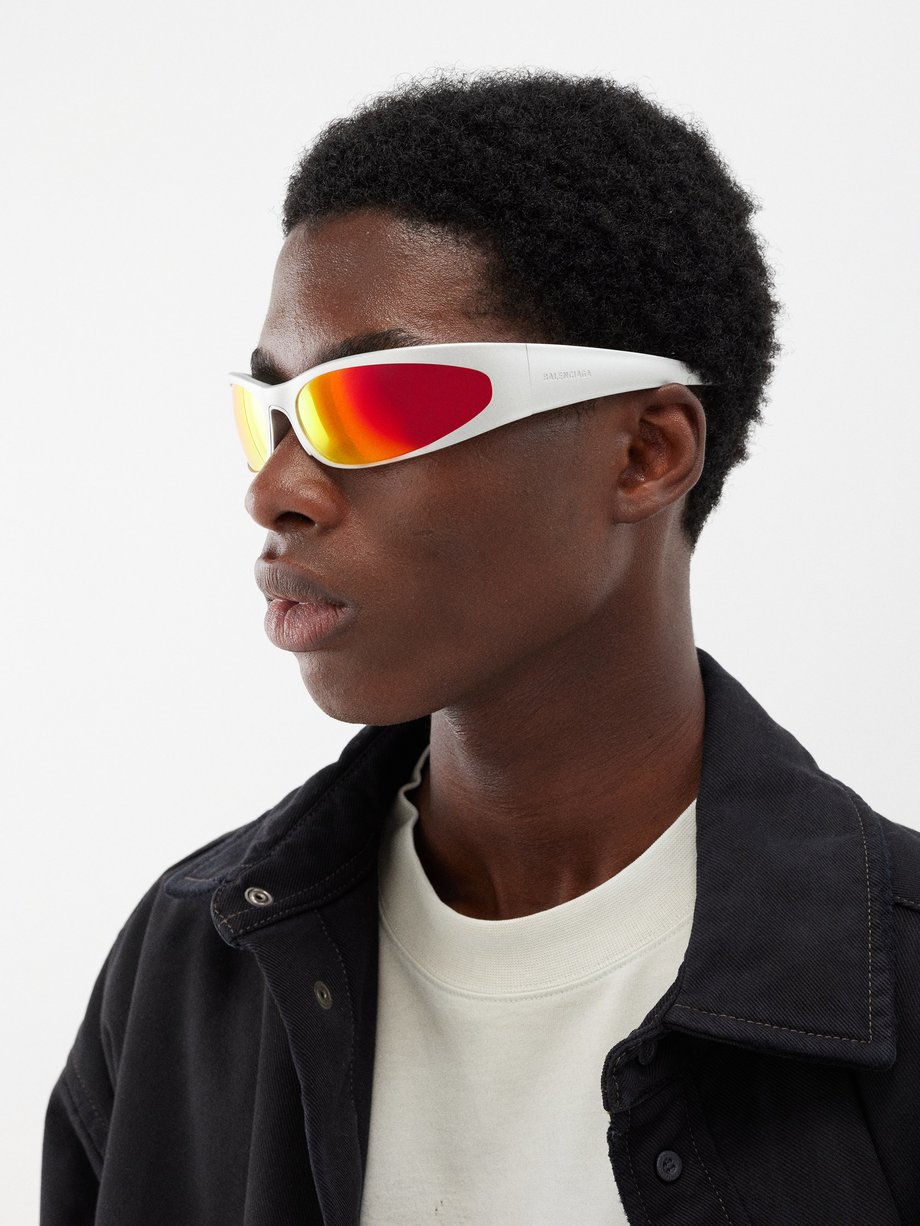 Balenciaga Eyewear (Balenciaga) Reverse Xpander 2.0 oval aluminium sunglasses