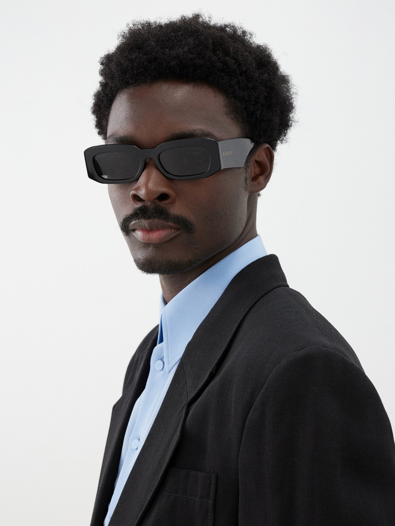 Black Rectangular recycled-acetate sunglasses, Gucci