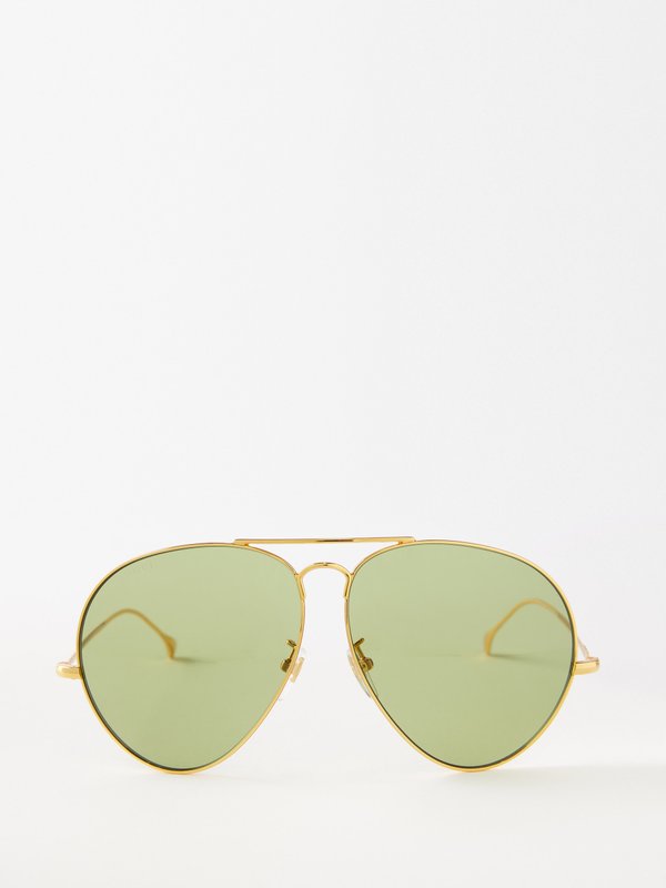 Gucci Eyewear Lunettes de soleil aviateur en métal