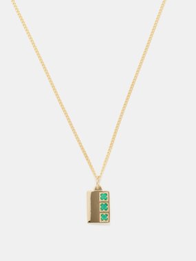 Miansai Virgil agate & 14kt gold-vermeil necklace