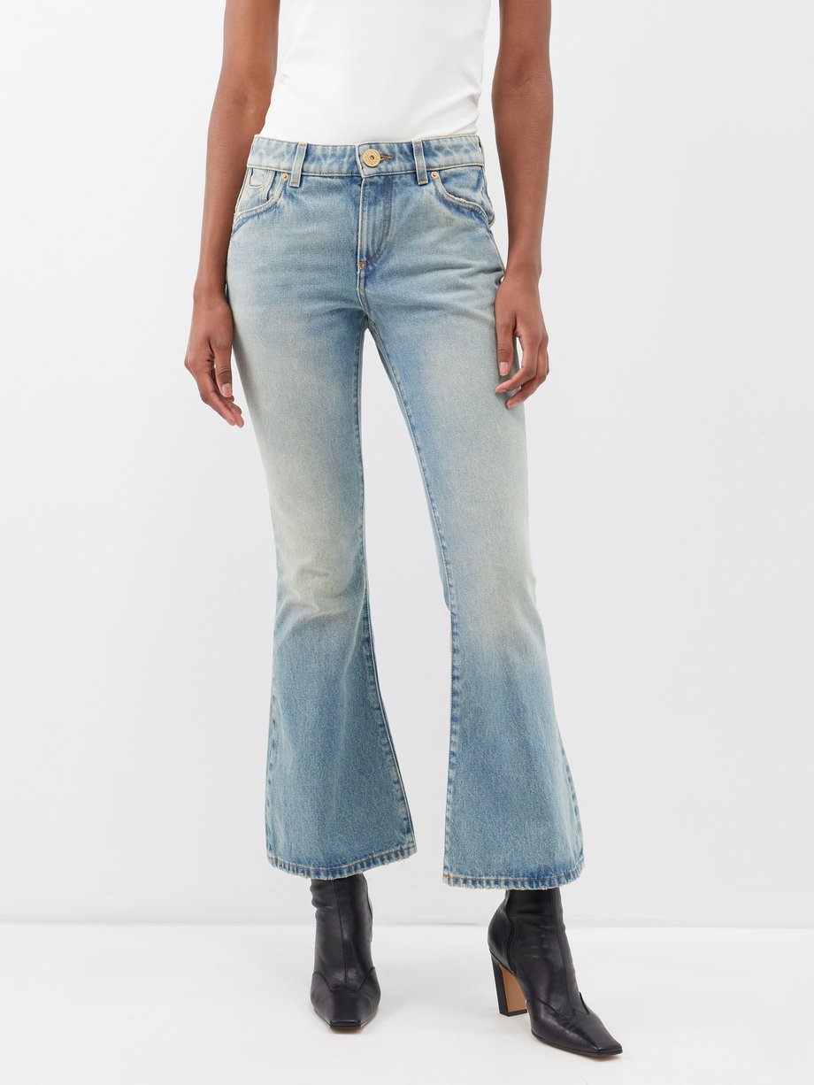 Blue Western bootcut jeans | Balmain | MATCHES UK