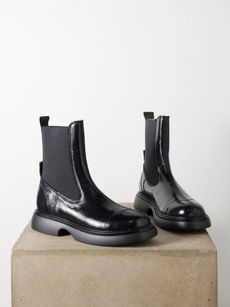 GANNI Chunky faux-leather Chelsea boots