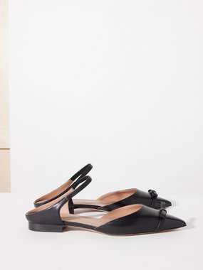 Malone Souliers Blythe bow-appliqué leather flats