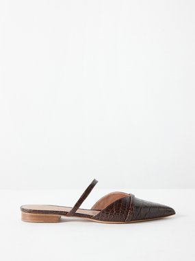 Malone Souliers Frankie backless leather point-toe flats