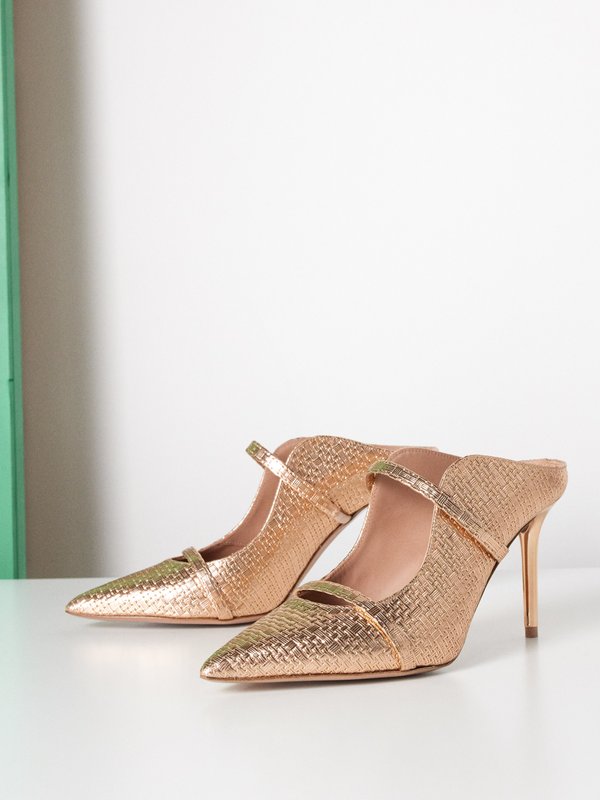 Malone Souliers Maureen 85 woven leather mules