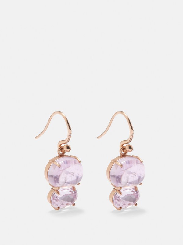 Irene Neuwirth Gemmy Gem diamond, kunzite & rose-gold earrings