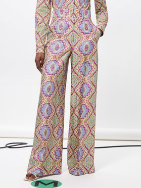 Etro Paisley-print silk trousers