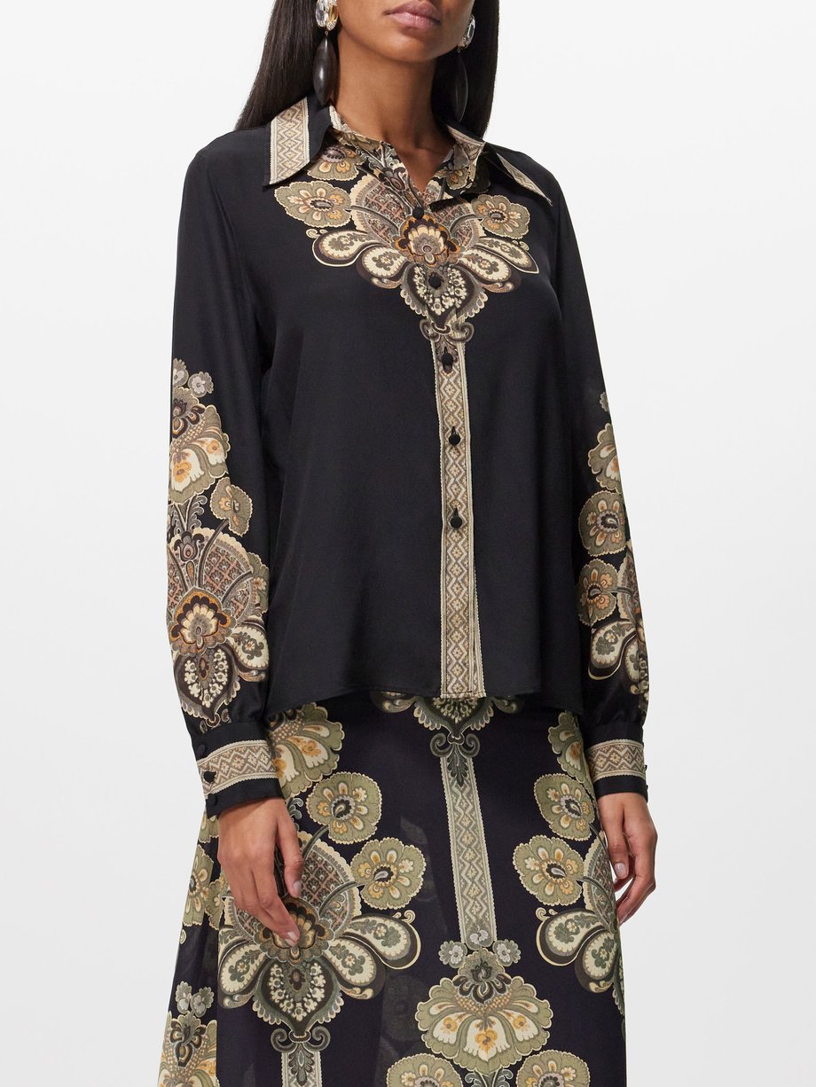 Etro Paisley-print silk-crepe de Chine shirt