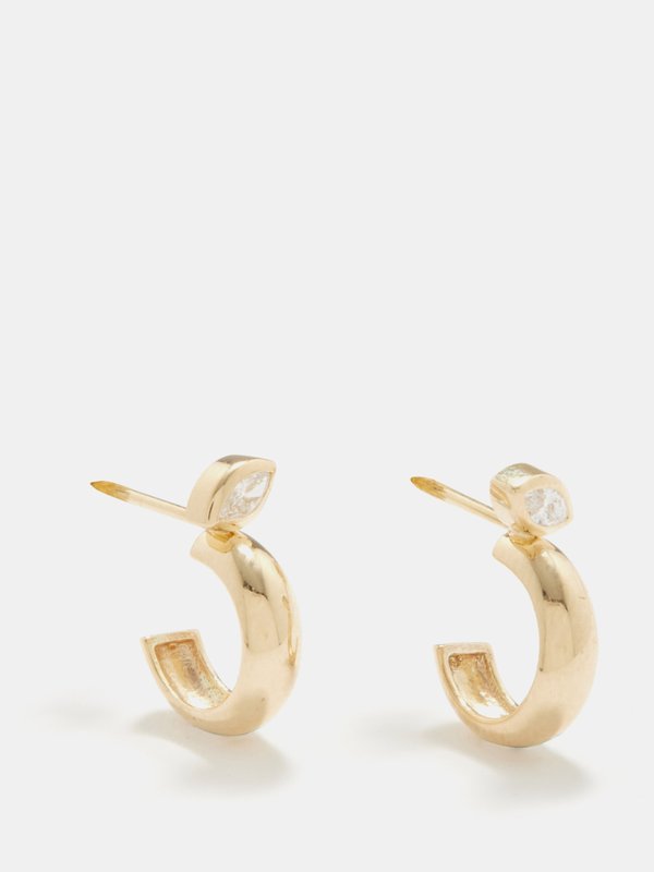 Zoë Chicco Diamond & 14kt gold hoop earrings