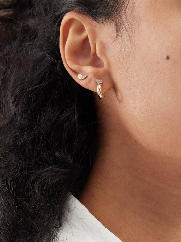Zoë Chicco Diamond & 14kt gold hoop earrings
