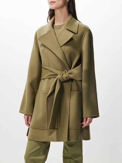 Harper Wool-Blend Wrap Coat