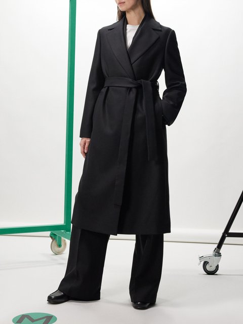 Black Polli double-breasted wool-blend coat | The Row | MATCHES UK