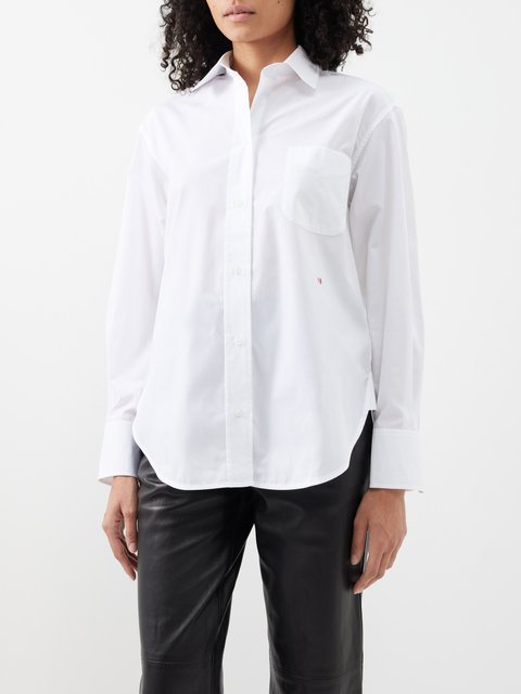 White Blouson-sleeve jersey shirt, Norma Kamali