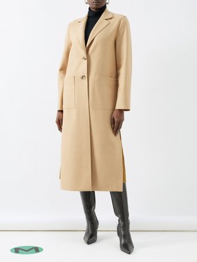 Harris Wharf London Side-slit pressed-wool coat