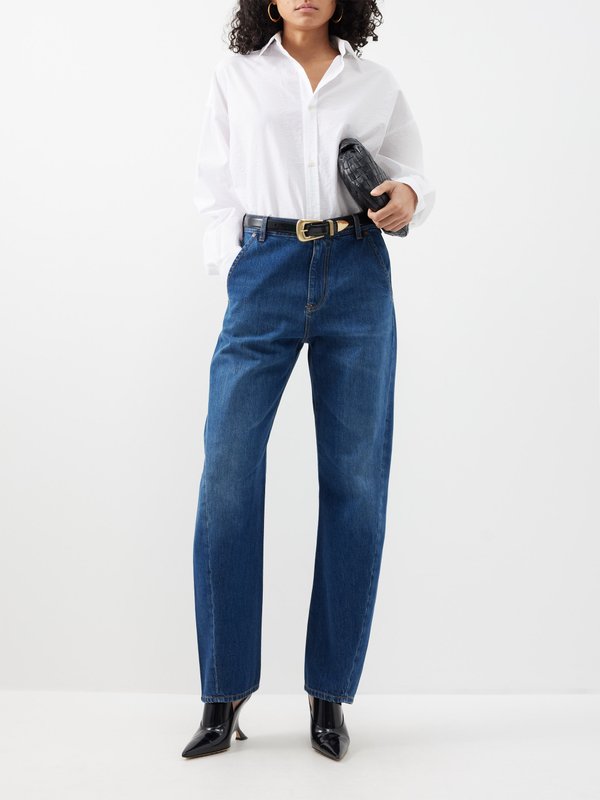 Blue Twisted-seam relaxed jeans | Victoria Beckham | MATCHES UK