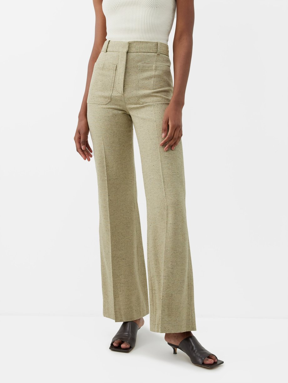 Victoria Beckham Alina high-rise wool-blend trousers
