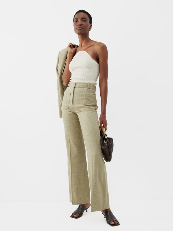Victoria Beckham Alina high-rise wool-blend trousers