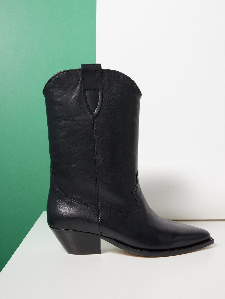 Black Duerto leather cowboy boots | Isabel Marant | MATCHES UK