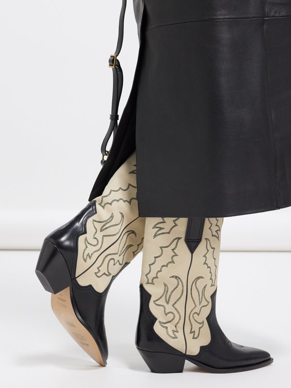 Isabel Marant Duerto leather and suede cowboy boots