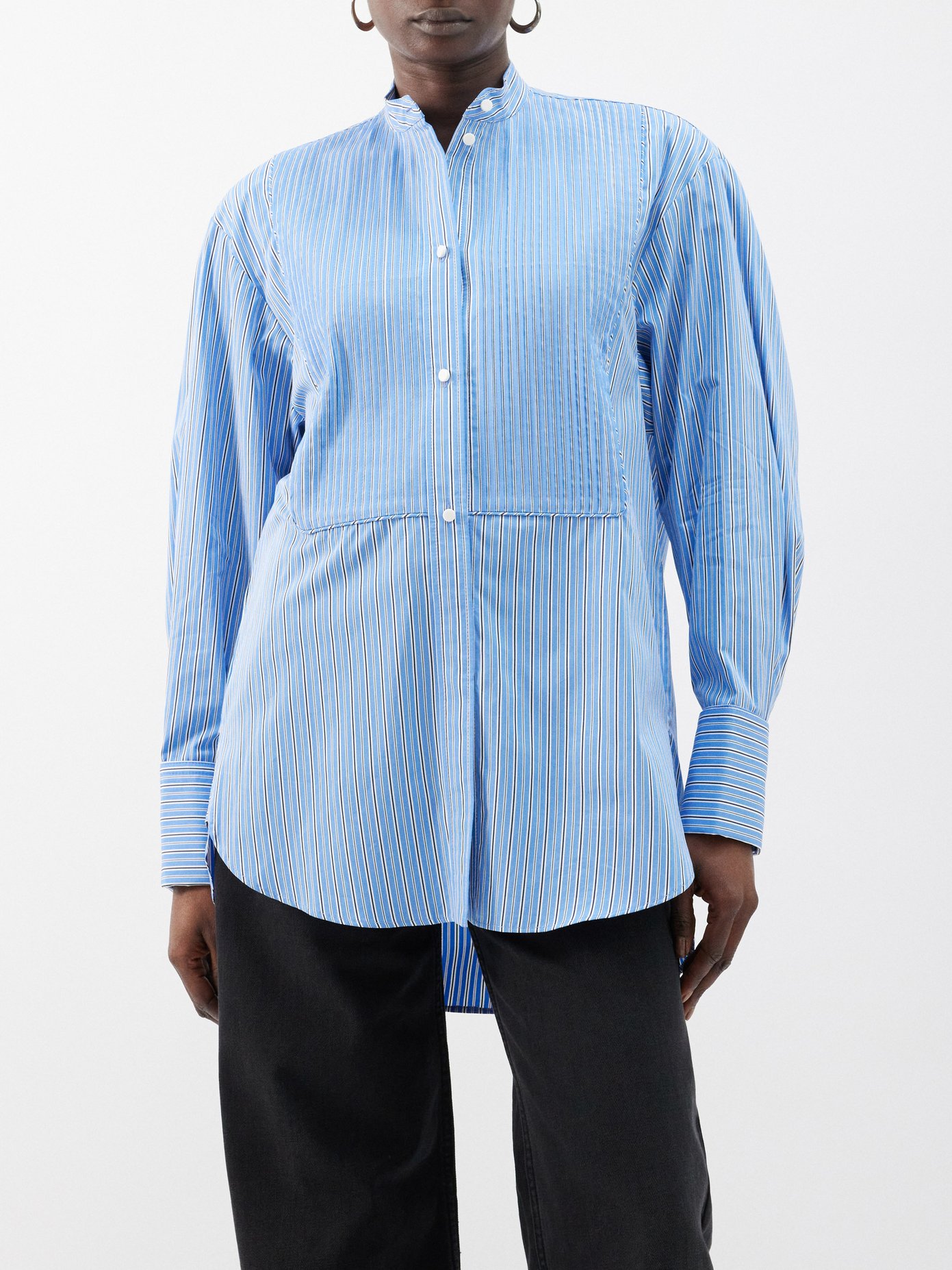 Isabel Marant Ramsey striped cotton-poplin shirt,Blue