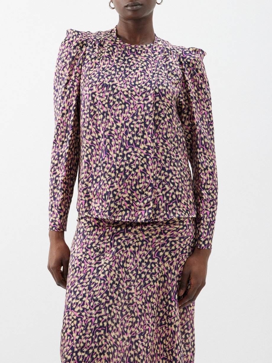 Isabel Marant Lensy printed crepe blouse