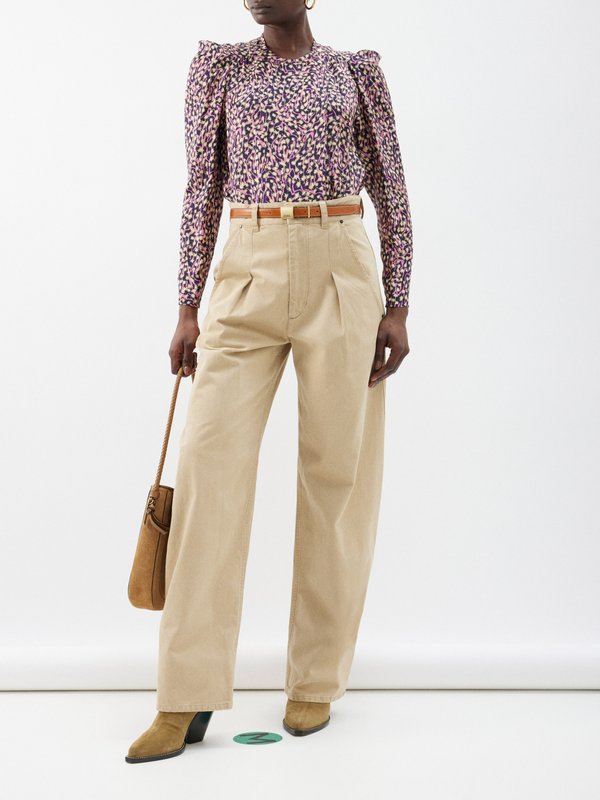 Isabel Marant Lenadi cotton-twill wide-leg trousers