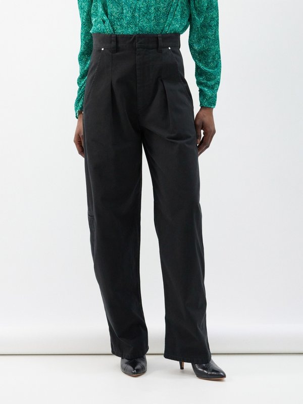 Black Anea coated-cotton trousers | Isabel Marant | MATCHES UK