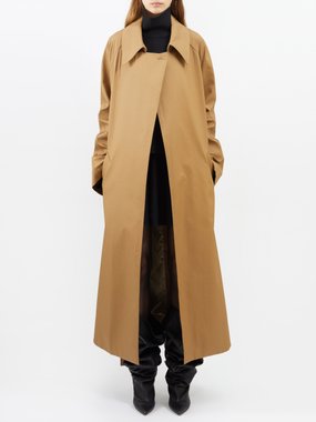 Khaite Minnie belted cotton-blend twill trench coat