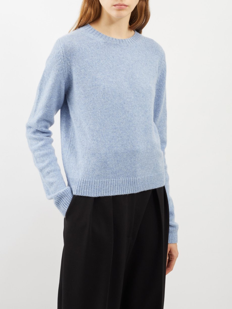 Blue Diletta round-neck cashmere sweater | Khaite | MATCHES UK