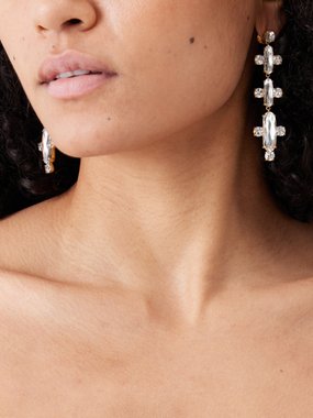 Roxanne Assoulin Caterpillar crystal drop earrings