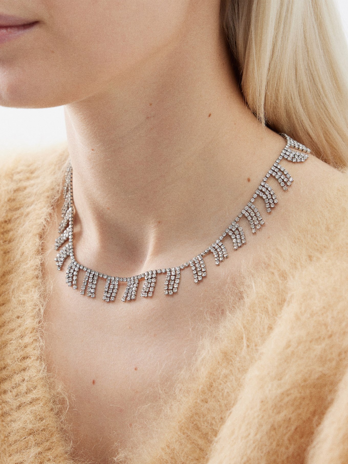 Silver The Fringe crystal necklace | Roxanne Assoulin | MATCHES UK