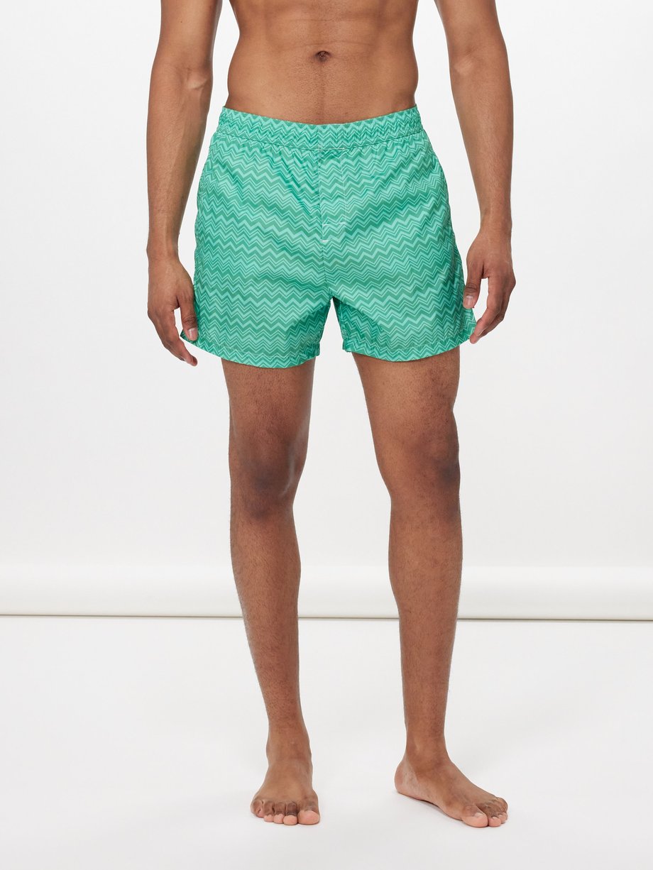 Green Zigzag-print swimshorts | Missoni Mare | MATCHES UK