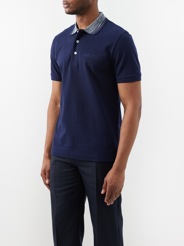Missoni Space-dyed collar cotton-piqué polo shirt