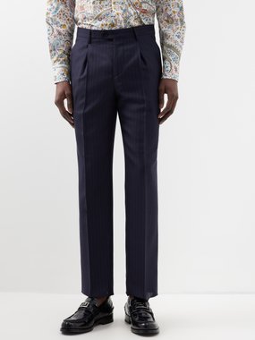 Etro Striped wool tailored trousers