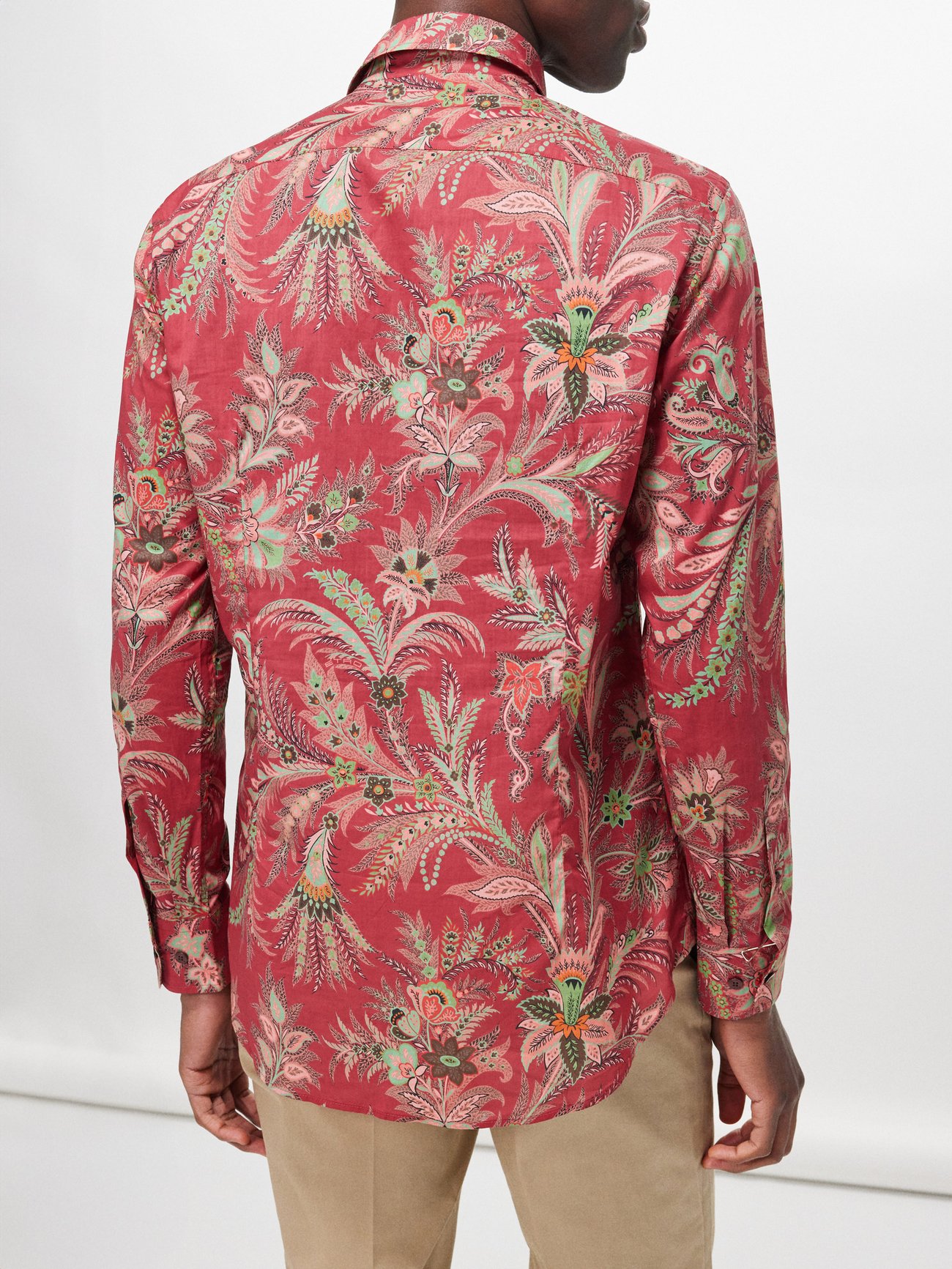 Red Paisley-print cotton-blend poplin shirt | Etro | MATCHES UK