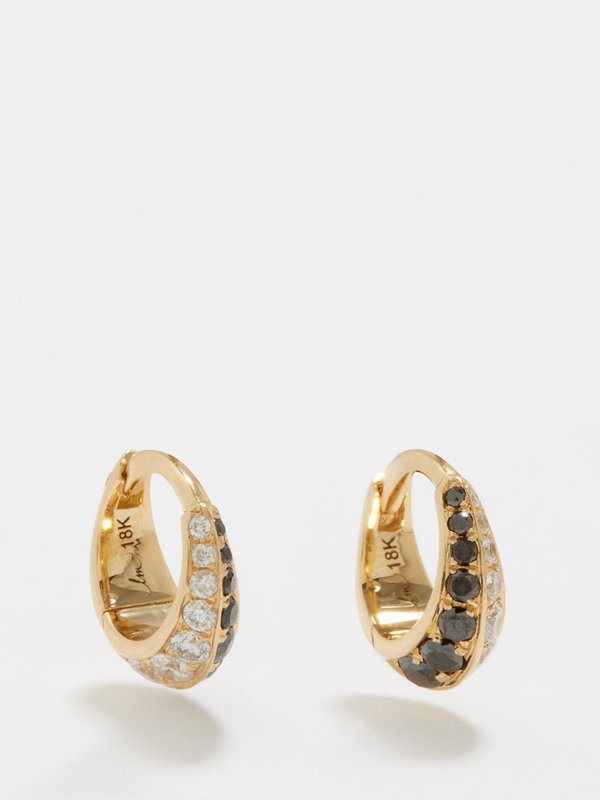Lizzie Mandler Crescent XS diamond & 18kt gold earrings