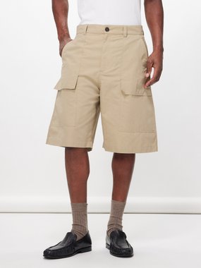 Studio Nicholson Patch-pocket cotton-blend shorts