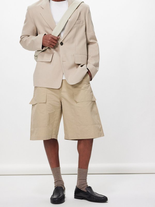 Studio Nicholson Patch-pocket cotton-blend shorts