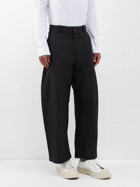 Studio Nicholson Sporty cotton-blend twill wide-leg trousers