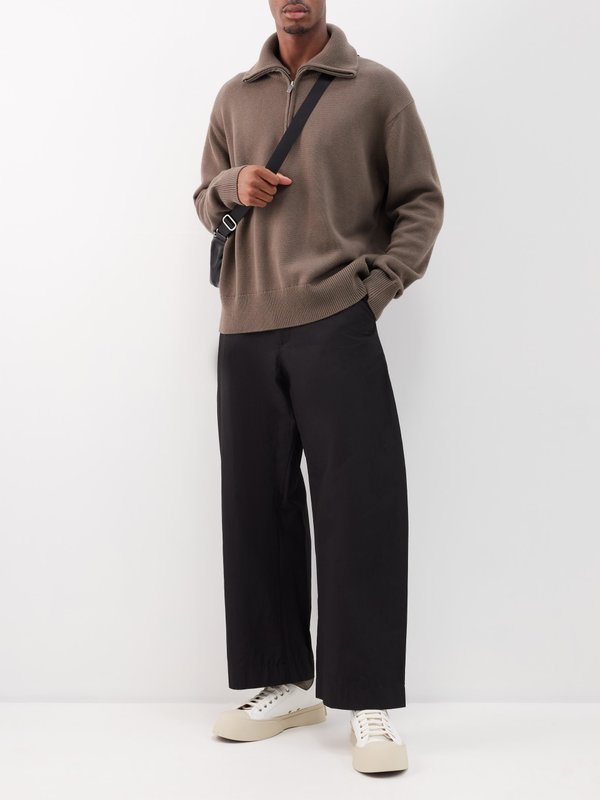 Studio Nicholson Sporty cotton-blend twill wide-leg trousers